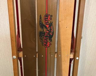 T134 - $65. Flexible Flyer III Wooden Snow Sled. Measures approximately 53” long.