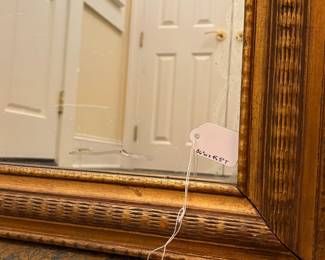 T13 - $125. Antique Wall Mirror with Original Glass. Currently set to hang vertically. Measures 36" x 45.5" tall. Very good antique condition.