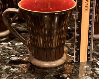 T126 - $100. Set of 10. Denby Gatsby Made in England Coffee Mugs. Each measures 4.25” tall.