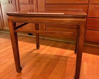 T7 - $95. Henredon Square Side Table. Measures 26" x 26" x 25.25" tall. Minor surface wear.