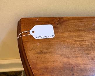 T21 - $25. Small Demilune Table. Measures 21.75" x 11" x 22.25" tall. Needs minor repairs, wiggles a little.