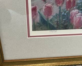 T110 - $30. L. Diane Johnson signed and numbered print. Measures 32” x 32.5“ tall.