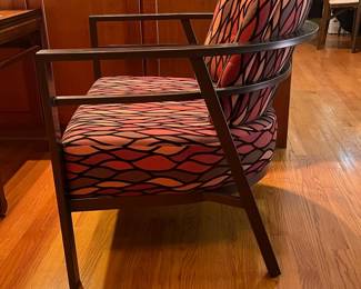 T33 - $150. Amisco Furniture Side Chair with Metal Frame. Measures 31" x 32" x 25" tall. Floor to seat 17". Excellent condition.