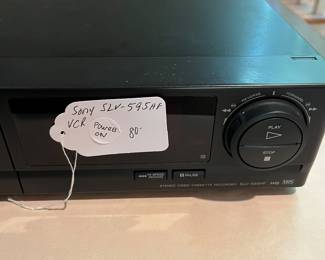 T85 - $80. Sony VCR Plus Model SLV - 595HF. Powers on.