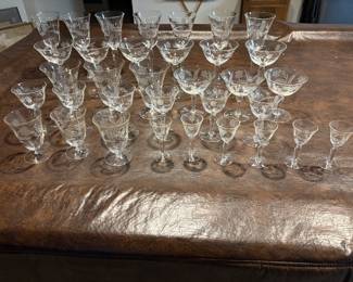 Set of 34 pieces of vintage stemware