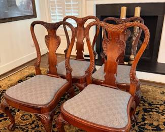 SET OF 10 CHAIRS 8 SIDES  2 ARMCHAIRS