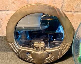 Vintage Claddagh Brass Mirror