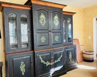 Multi-piece Natural Wood Wall Unit