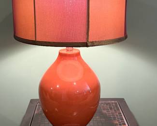Orange Glazed Ceramoc Table Lamp