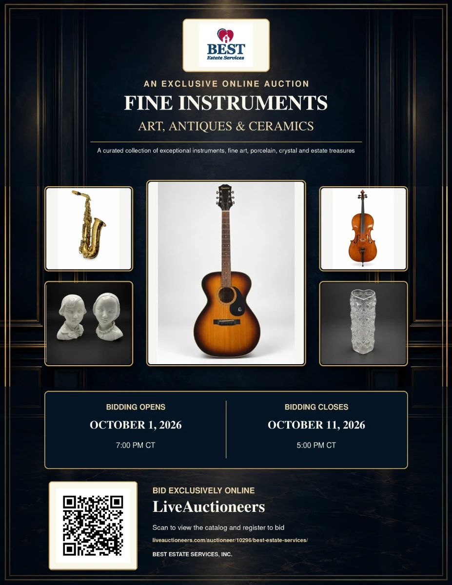 BEST Fine Instruments Art Antiques Ceramics Auction Flyer