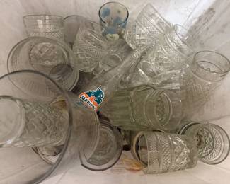 Assorted depression glass