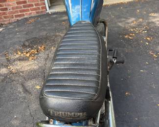 Seat view of the 1972 Triumph 650 Tiger Motorcycle
