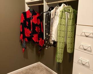 Beautiful ladies scarves and closet organizers