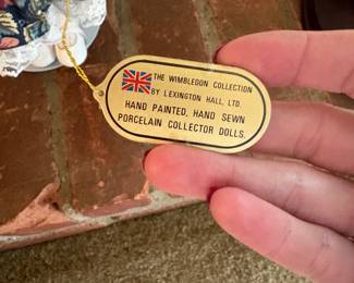 Wimbledon collection tag for porcelain doll