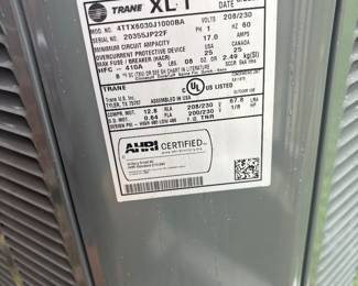 Model number of Trane AC unit