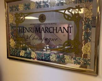 vintage Henri Marchant Champagne advertising pub mirror