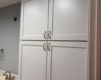 Newly installed bathroom cabinets