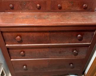 antique Empire-style step-back chest of drawers