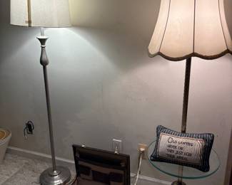 Vintage briefcase and lamps