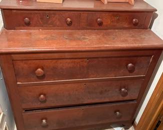 antique Empire-style step-back chest of drawers