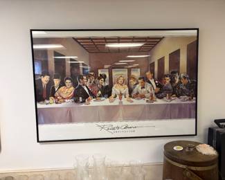This is a framed art print of "Invitation," a famous 1989 pop art painting by Italian artist Renato Casaro