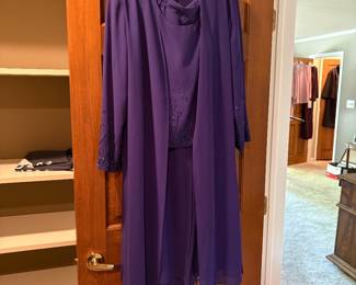 Women's purple Davids Bridal 3 piece set.