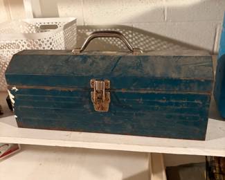 vintage Union Steel Chest Corporation hip-roof metal toolbox