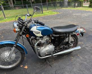 Side view of Triumph 650 Tiger Motorcycle