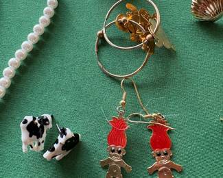 Troll and cow earrings!