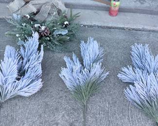 Part of the designer holiday bundle — frosted pine stems + winter wreath (photos 41, 42, 44, 46, 47). $75 for the whole bundle