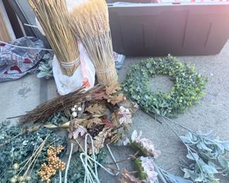 Fall floral bundles, wheat & eucalyptus wreath — $4 each