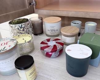 Assorted scented candle lot. $15
