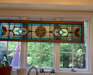 vintage stained glass panel