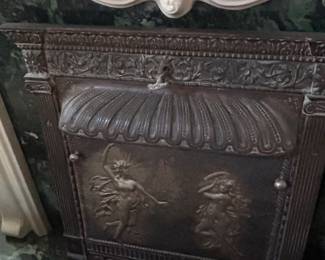 antique cast iron fireplace cover