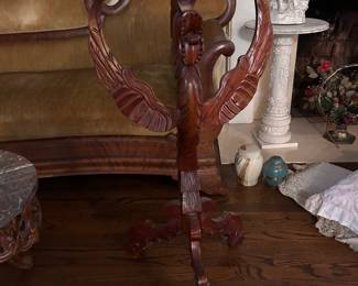 carved wood pedestal
