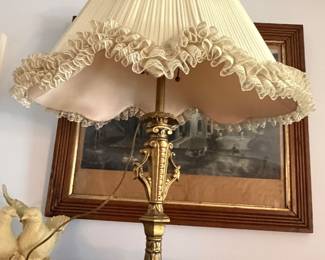 vintage cast metal heavy lamp