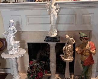 vintage and antique busts, figurines, marble & alabaster pedestals