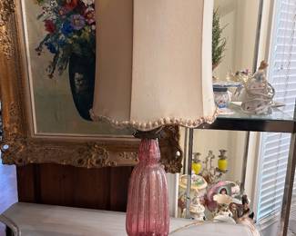 vintage glass lamp base