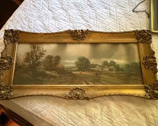 antique art in carved frame