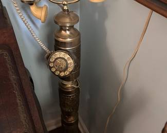vintage floor pedestal rotary phone