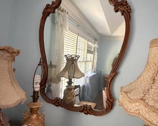carved wood mirror