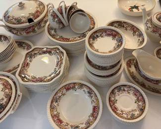 vintage Johnson Bros Devonshire transferware china set