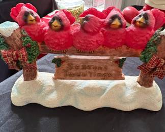 Gemmy "Seasons Tweetings" Cardinal Trio Musical Display