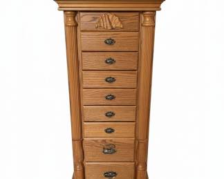 Vintage Oak Jewelry Armoire
