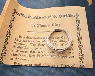 Vintage Gimmel Ring with Informational Card