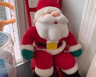 Animated Plush Rocking Santa Claus with Battery Pack