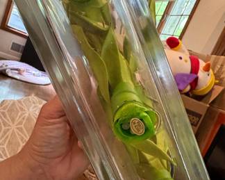Artificial Tulip Arrangement in Rectangular Glass Vase