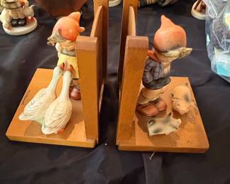 Goebel M.I. Hummel "Farm Boy" and "Goose Girl" Bookends TMK-2