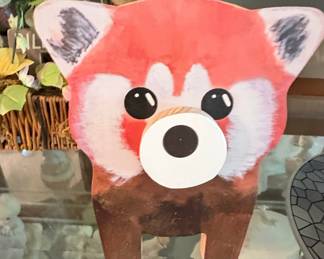 Red Panda Wooden Toilet Paper Holder