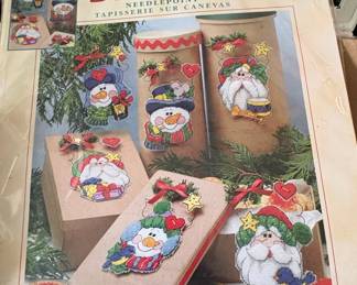 Dimensions Frosty and Santa Ornaments Needlepoint Kit